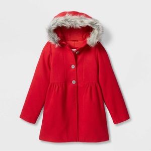 COPY - Cat & Jack girls faux fur lined hooded coat